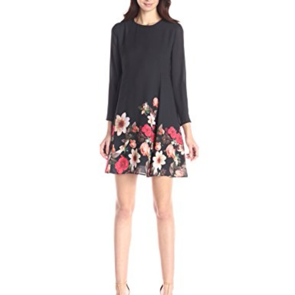 CeCe by Cythnia Steffe Floral Border Print Dress
